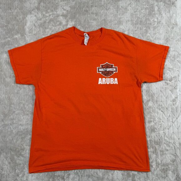 Harley Davidson Retro Shirt Men Size L Aruba Short Sleeve - Picture 2 of 8